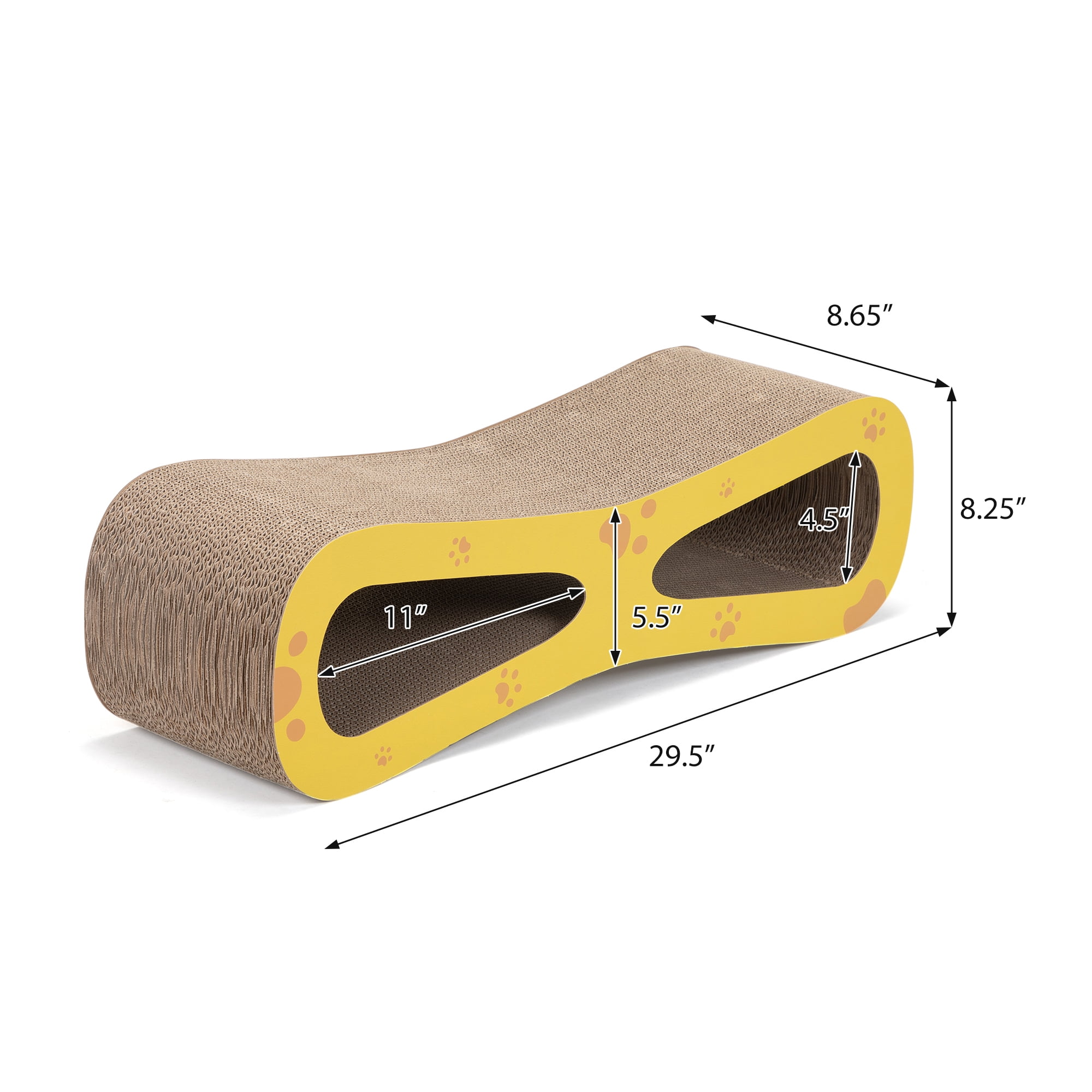 Pefilos 29" Cat Scratcher Lounge, Reversible Infinity Scratch Made from Recycled Corrugated Cardboard, Cat Scratching Bed, Beige Pefilos 29" Cat Scratcher Lounge, Reversible Infinity Scratch Made from Recycled Corrugated Cardboard, Cat Scratching Bed, Beige
