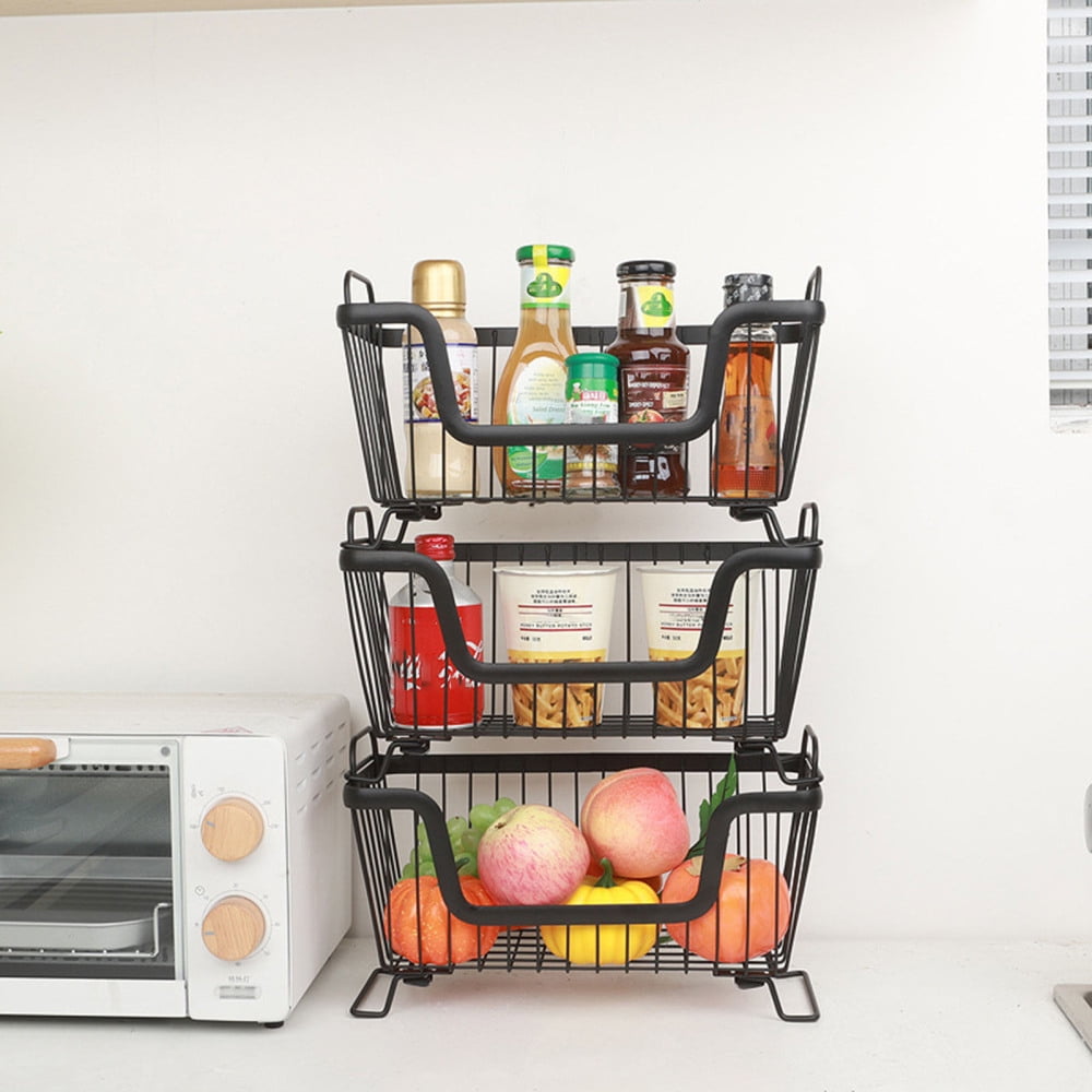 Countertop Storage Basket Stackable Multilayered Organizer For Kitchen