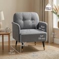thumbnail image 3 of HOMCOM Fauteuil d'Appoint avec Dossier Capitonné et Coussin Épais, Gris, 3 of 10