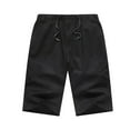 thumbnail image 5 of CHEEREAM Mens Below Knee 3/4 Long Cargo Shorts Elastic Relaxed Fit Cotton Casual Twill Capri Pant Black 5XL, 5 of 7
