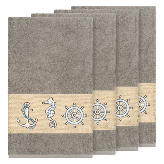 Linum Home Textiles Easton Turkish Cotton Embellished Bath Towel
