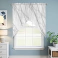 thumbnail image 6 of Marble Kitchen Window Curtains, Swag Curtains Valance for Bedroom Living Room Bathroom, Modern Grey White Rock Monochrome Simple Rod Pocket Window Treatment Curtain Block Drapes 2 Panels 28"x36", 6 of 9