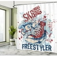 thumbnail image 5 of Ambesonne Sports Shower Curtain, Skateboard Urban Sport Art, 69"Wx84"L, Blue Red, 5 of 5