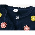 thumbnail image 6 of HWJAD Long Sleeve 3D Flower Bolero Shrug for 1-14Y Girls Toddler Kids One Button Closure Cardigan Knit Sweater Cropped Cover Up Coat, 6 of 8