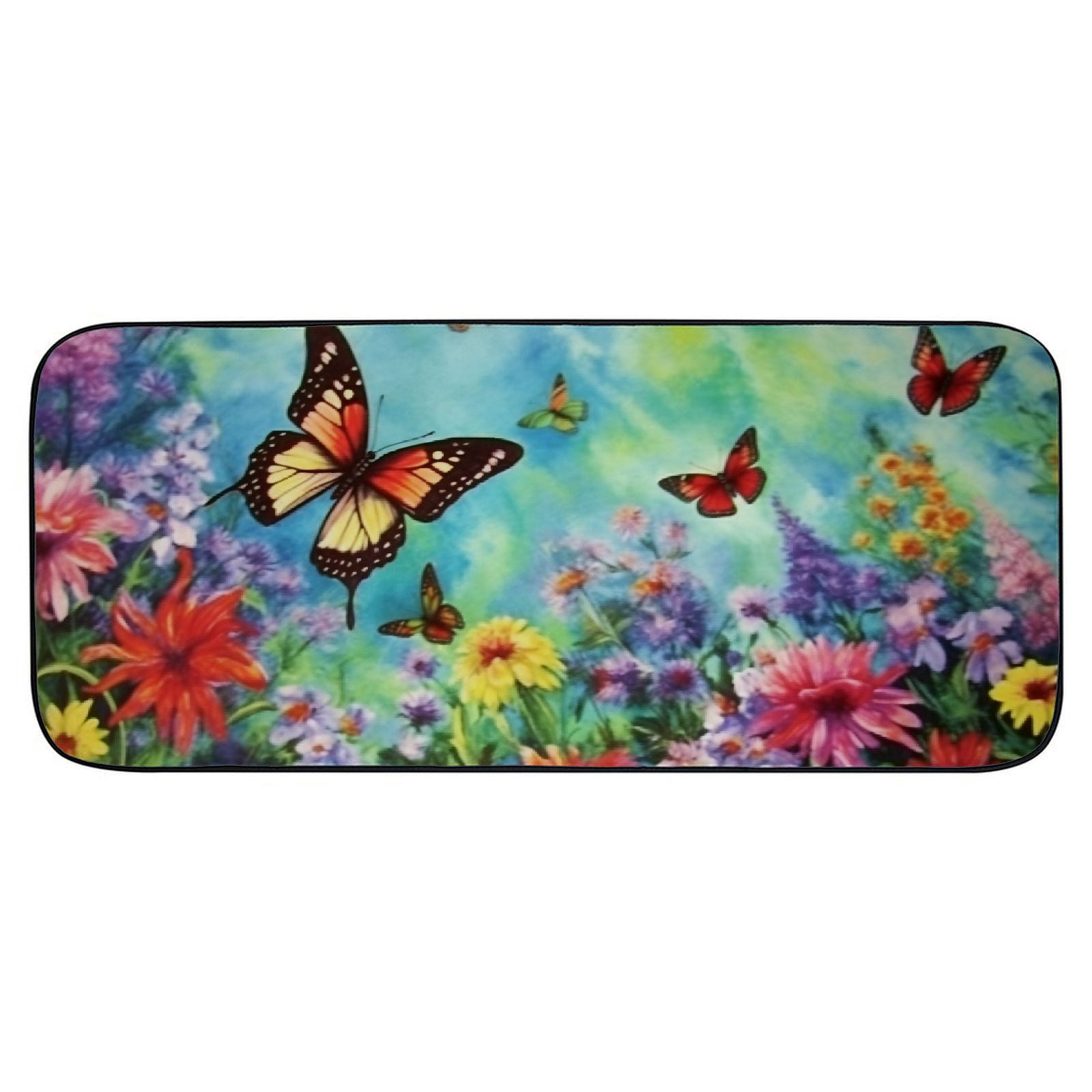 Heduofu Butterflies Decorative Door Mat, Door Mat with Non-Slip Rubber Backing, Cleaning, Traps Dirt, for , Patio, Garage 19.68*47.24 in