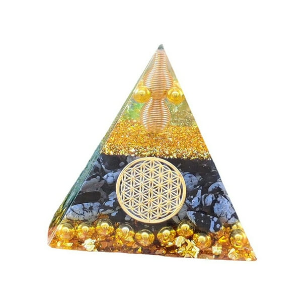 JShteea Pirámide Cristal Meditación Curativa 5 CM Que Atrae Riqueza Suerte Reduce El Estrés (F)