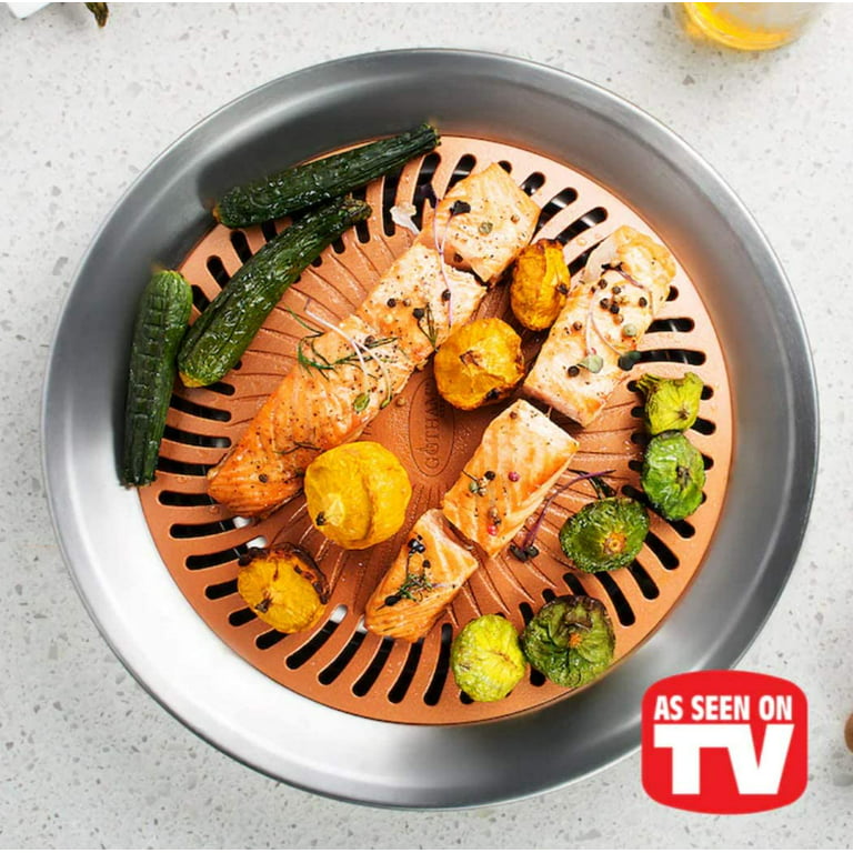 Gotham Steel Large 18x13 Copper Non-stick Smokeless Indoor Grill As Seen On  TV - Bed Bath & Beyond - 20634744