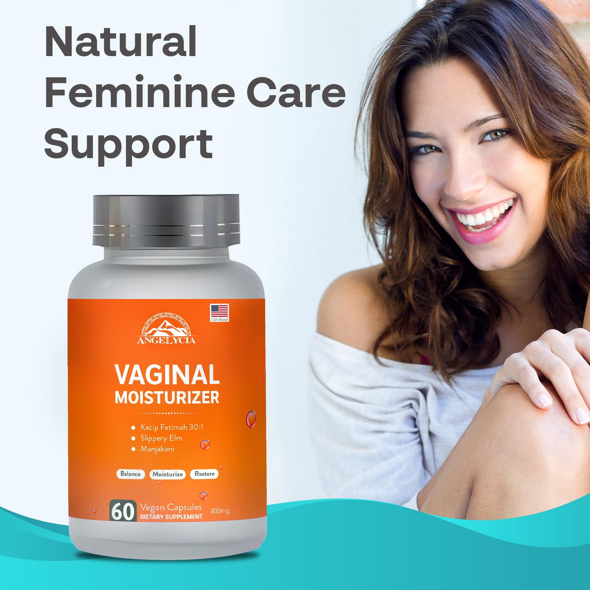 Women’s Probiotic Supplement with Slippery Elm – Feminine Wellness & Intimate pH Balance Support Capsules | ANGELYCIA