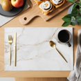 thumbnail image 2 of Placemats Set of 6, White Golden Marble Woven Placemat, Linen Place Mats for Kitchen/Dining Tables, Modern Abstract Art Elegant Washable Table Mats for Party, 2 of 8
