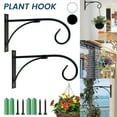 thumbnail image 2 of Keyohome 2Pcs Hanging Plant Basket Brackets,10.53" Metal Plant Hanger Hook Heavy-Duty Wall Plant Hooks with Screws for Outdoor Indoor, 2 of 8