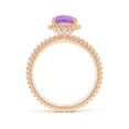 thumbnail image 2 of ANGARA Natural 1.35 ct Amethyst Beaded Shank Ring with Twisted Wire Halo in 14K Rose Gold for Women (Size-7mm) | February Birthstone, Anniversary, Jewelry Gift for Women | Natural Amethyst Ring, 2 of 9
