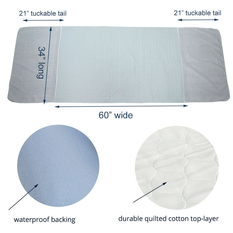 Cotton Top-Layer Reusable Tuckable Underpads Incontinence Bed Pads