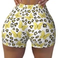 thumbnail image 2 of Rateoe Leopard And Butterfly Printed Power Workout Shorts for Women Tummy Control Squat Proof Ribbed Thick Seamless Scrunch Active Short-XX-Large, 2 of 8