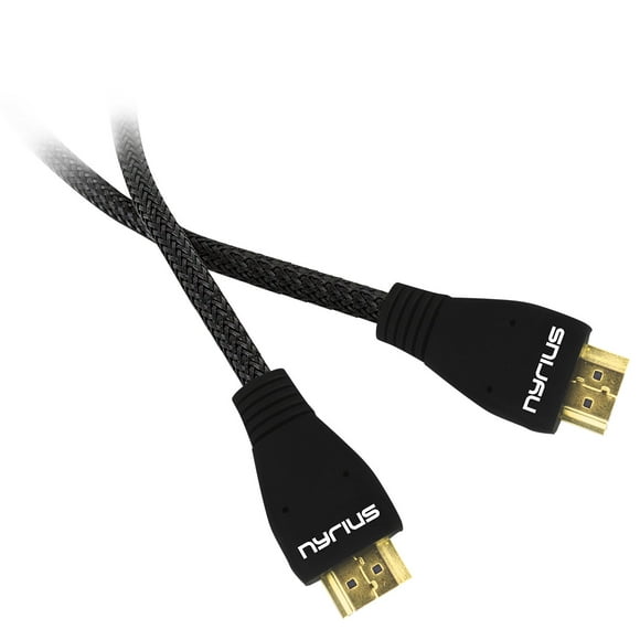 Nyrius Haut Débit Premium HDMI Câble (6 Pieds) Prend en Charge 3D, Ethernet, & Retour Audio pour HDTV, Projecteur, Récepteur A / V, Ordinateur Portable, PC, Apple TV, Roku, PS4, Satellite / Câble, Blu-ray, DVD (HC06)