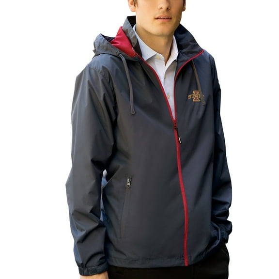 Men's Charcoal/Cardinal Iowa State Cyclones Club Full-Zip Hooded Jacket