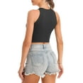 thumbnail image 3 of Workout Crop Tops for Women Cropped Racerback Halter Neck Shirts Sleeveless Yoga Tops Black S, 3 of 5