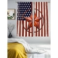 thumbnail image 3 of Independence Day Sheer Curtains 2 Panels Set U.S. Flag Themed Metal Five-Pointed Star Sheer Window Curtains Light Filtering Rod Pocket Voile Drapes for Bedroom Living Room 52"x63", 3 of 8