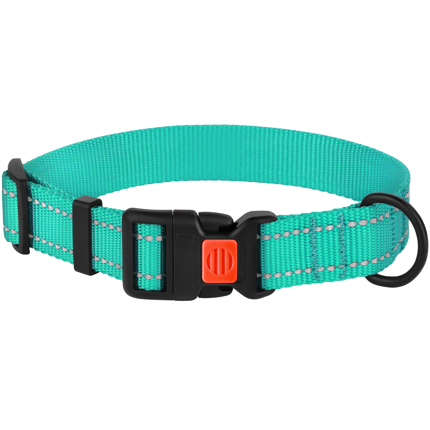 CollarDirect Reflective Dog Collar Safety Nylon Collars for Medium Dogs with Buckle, Mint Green - image 4 of 7
