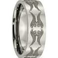 thumbnail image 4 of Titanium Polished Laser Design 8mm Flat Band (Size 8) Made In China tb3a-8, 4 of 5