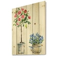 thumbnail image 2 of Designart 'Red and Blue Houseplants' Traditional Print on Natural Pine Wood, 2 of 5