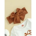 thumbnail image 6 of GXFC Infant Girls Halloween Outfits Clothes 6M 9M 12M 18M Baby Girls Long Sleeve Rompers Pumpkin Print Pants Headband 3Pcs Halloween-themed Clothing for Newborn Girls, 6 of 9