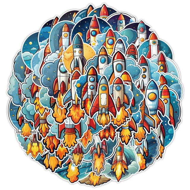 Pegatinas Rocket Series Graffiti, vinilo impermeable, 50 unidades