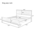 thumbnail image 6 of Euroco Mid-Century Wood King Size Platform Bed with Headboard and Wood Slat Support, No Box Spring Needed, Brown, 6 of 7