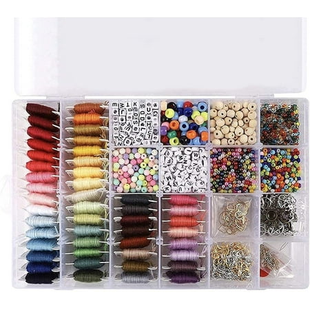 beads kit jewelry bracelet bracelets friendship making multicolor spacer floss seed string embroidery letter