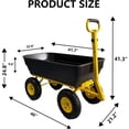 thumbnail image 2 of Garden Dump Cart, 1200 LBS Heavy Duty Utility Wagon for Soil, with Quick Release & 10" Flat-Free All-Terrain Wheels, 2 of 7