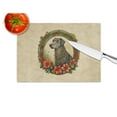 thumbnail image 4 of Scottish Deerhound Christmas Flowers Glass Cutting Board 12 in x 15 in, 4 of 5