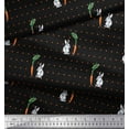 thumbnail image 3 of Soimoi Cotton Duck Fabric Carrot & Rabbit Dots Fabric Prints By Yard 42 Inch Wide, 3 of 3