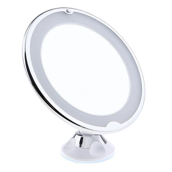 Espejo de tocador de maquillaje LED giratorio 2X shamjiam Espejo de maquillaje con aumento LED