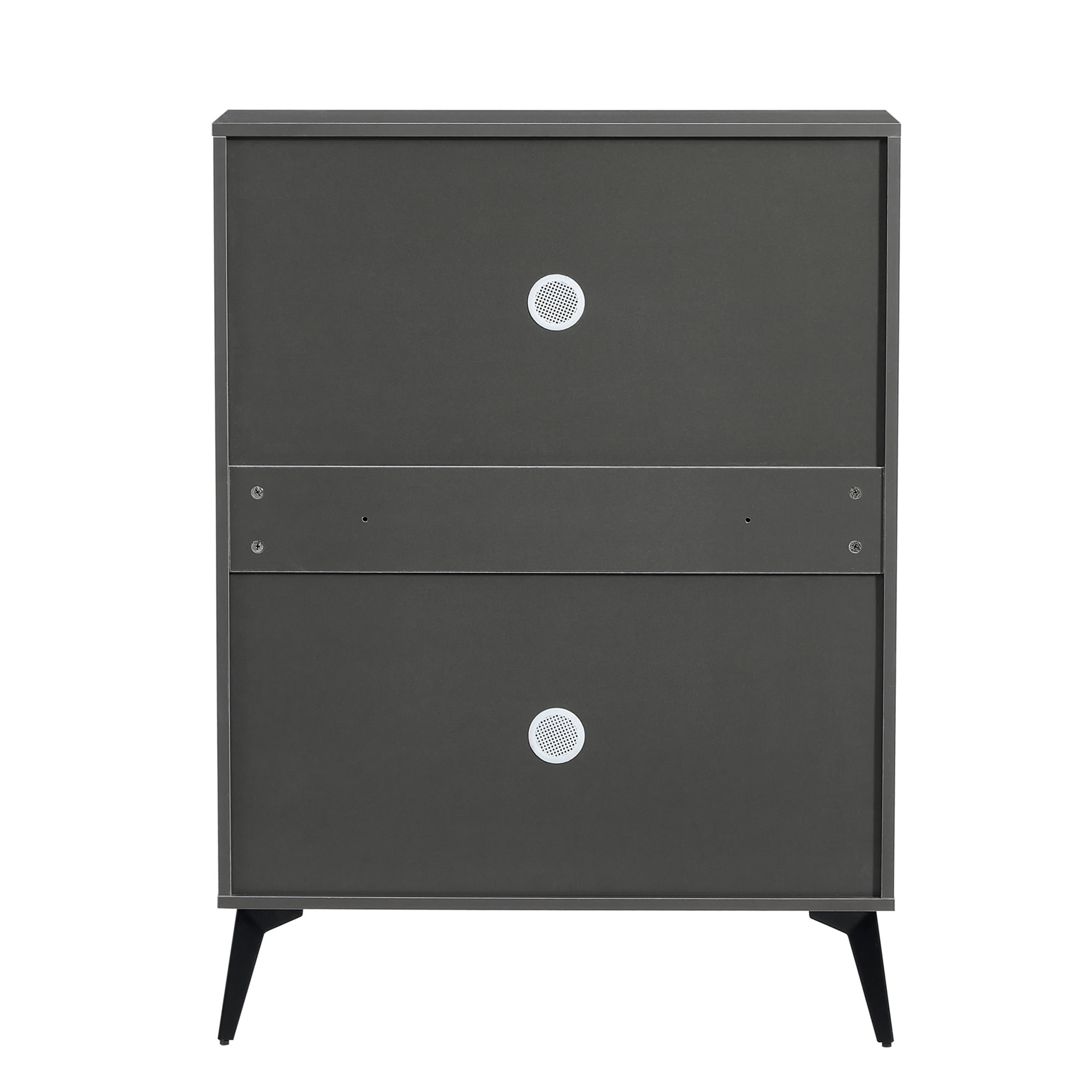 Kadyn 43.30"H Antique Gray Shoe Storage Cabinet, Freestanding Shoe Rack Shoe Cupboard Organizer for Entryway with Metal Leg