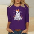 thumbnail image 2 of FDGIU Halloween Shirts for Women Women's Fashion Tees Casual Crewneck 3/4 Sleeve Loose T Shirt Ladies Blouses Shirts Spooky Season Graphic, 2 of 4