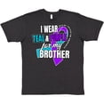 thumbnail image 3 of Inktastic Suicide Prevention I Wear Teal and Purple for My Brother T-Shirt, 3 of 5