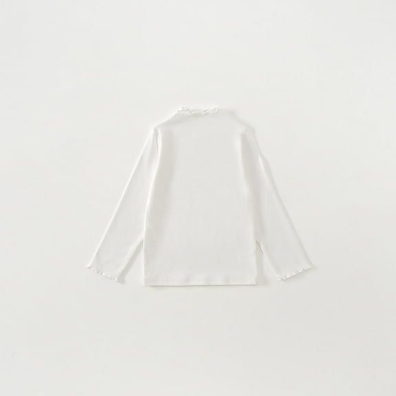 Bnwani Toddler Shirts Long Sleeve Cotton White Crew Neck Loose Casual Solid Lace Tops 4-5t