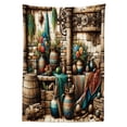 thumbnail image 2 of Ambesonne Rustic Outdoor Tablecloth, Grunge Ethnic Vases Objects, 58"x120", Pale Brown Teal Cinnamon, 2 of 2