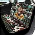 thumbnail image 3 of Qpednta Aztec Highland Cow Sunflower 14 Pack Auto Seat Covers with Car Steering Wheel Accessories and Seat Belt Pads Cars Headrest Cover Keychain Soft Decorative Universal Fit Cars,SUVs, 3 of 6