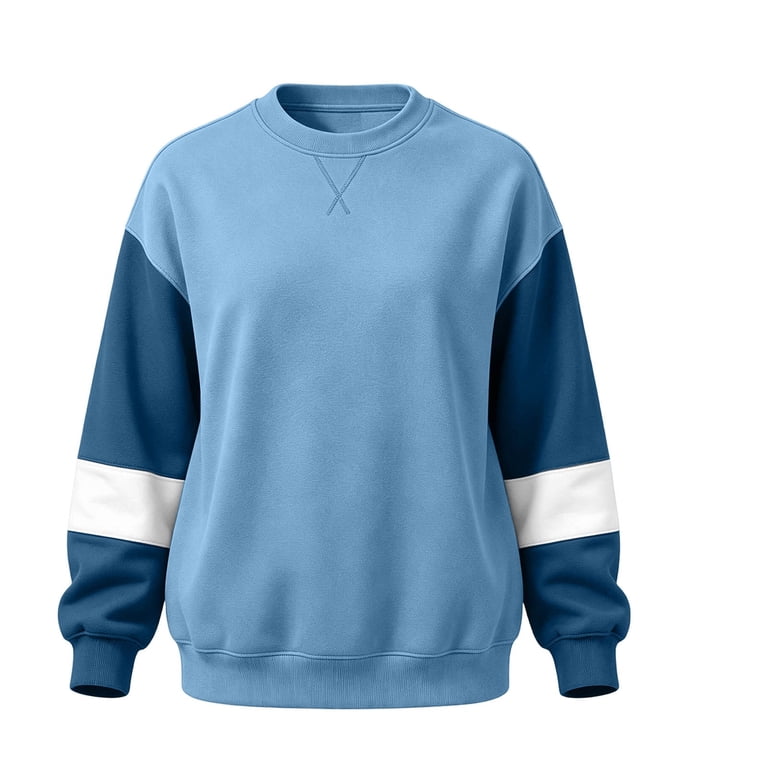 Colorblock Crew Neck QIYAGBSA Men Crew Neck Sweatshirt Colorblock Sleeves Drop Shoulder ...