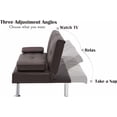 thumbnail image 3 of Futon Sofa Bed, Modern Faux Leather Sofa Couch with Convertible Backrest,Sleeper Sofa Couch Filled with Memory Foam for Living Room,Apartment,Bedroom, 3 of 4