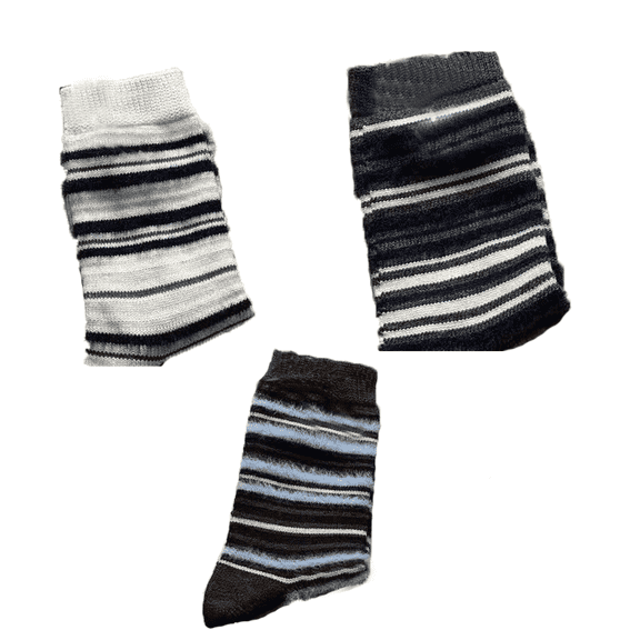 AUQ 3Pairs Socks Comfortable Fabric Design Fuzzy Socks,70% Polyester Cotton Soft&Skin-Friendly Long Socks,Style1