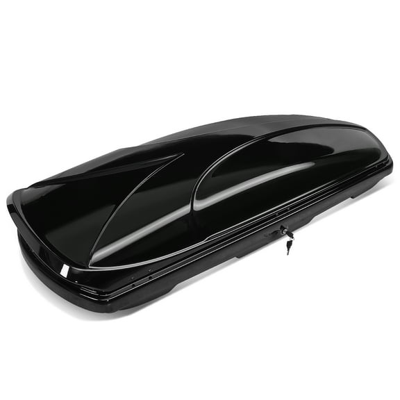 DNA Motoring PT-ZTL-8294-GSBK Universal SUV Roof Top Cargo Storage Box Luggage Carrier w/ Keys Glossy Smooth