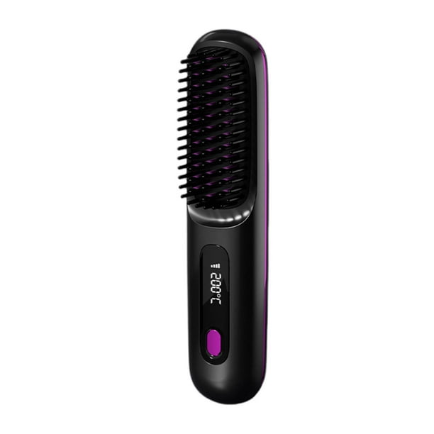 Cepillo alisador portátil, cepillo peine alisador de pelo recargable