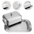 thumbnail image 3 of Jiandong butter holder Stainless Steel Butter Dish with Lid & Serving Tray for Home Kitchen(7.32X4.72X2.56Inch), 3 of 11