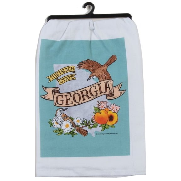 New Georgia Nickname Flour Sack Kitchen Towel, The Peach State, 26" Square