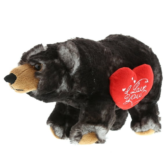 Dollibu I Love You Heart Wild Black Bear Plush - 11 inches