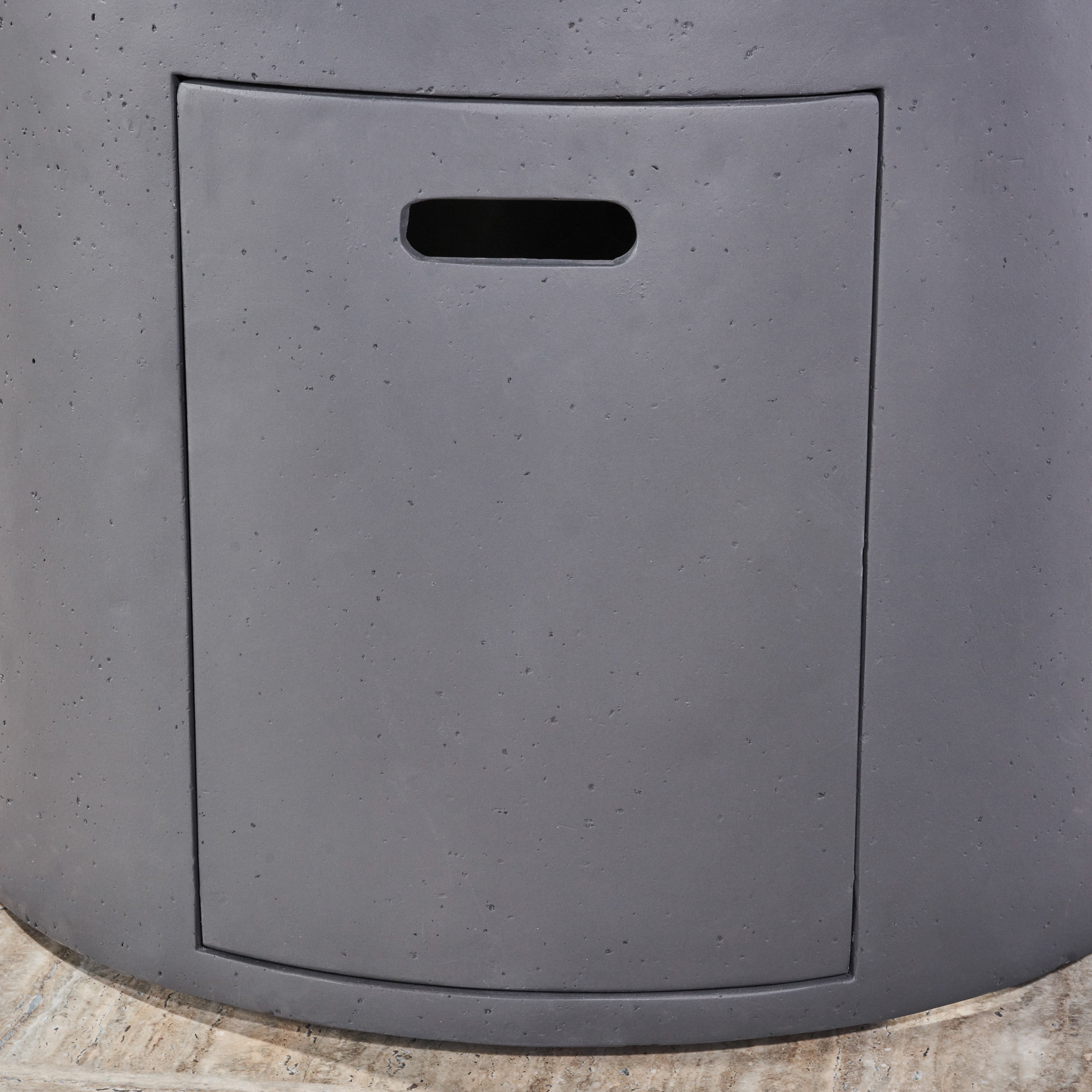 Alison Outdoor 31" Light Weight Concrete Round Gas Burning Fire Pit, Dark Gray