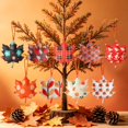 thumbnail image 7 of 18 Pcs Fall Ornaments for Tree, Wooden Maple Leaf Harvest Decor，Fall Christmas Tree Decorations, Autumn Party Thanksgiving Holiday Wall Decor,C, 7 of 7