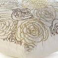 thumbnail image 2 of Cushion Covers, Gold Pillow Cover, Beaded Rose Flowers Floral Theme Glitter Pillow Cover, 20x20 inch (50x50 cm) Pillow Cover, Floral Art Throw Pillow Cover, Silk - Gold Dust Rose, 2 of 3