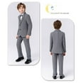 thumbnail image 4 of REDARER Boys 5PC Plaid Set: Shirt Coat Pants+Bow Tie, Spring Fall Formal Outfit, Kids Sets Clothes, for Size 7-8 Years, 4 of 6